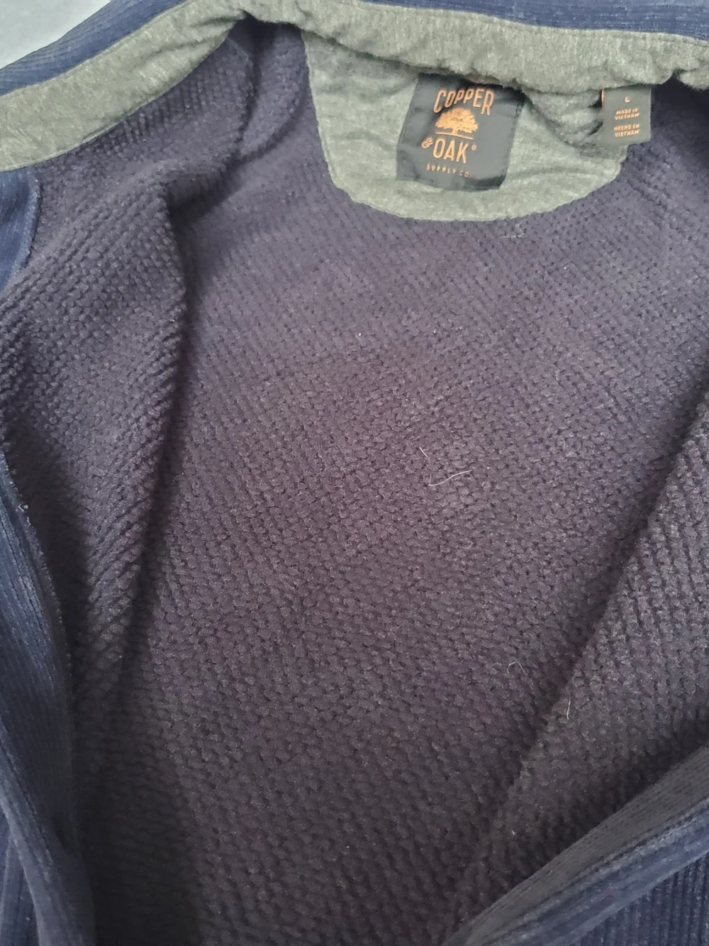 Corduroy Button-Front Jacket in Deep Blue by Oak